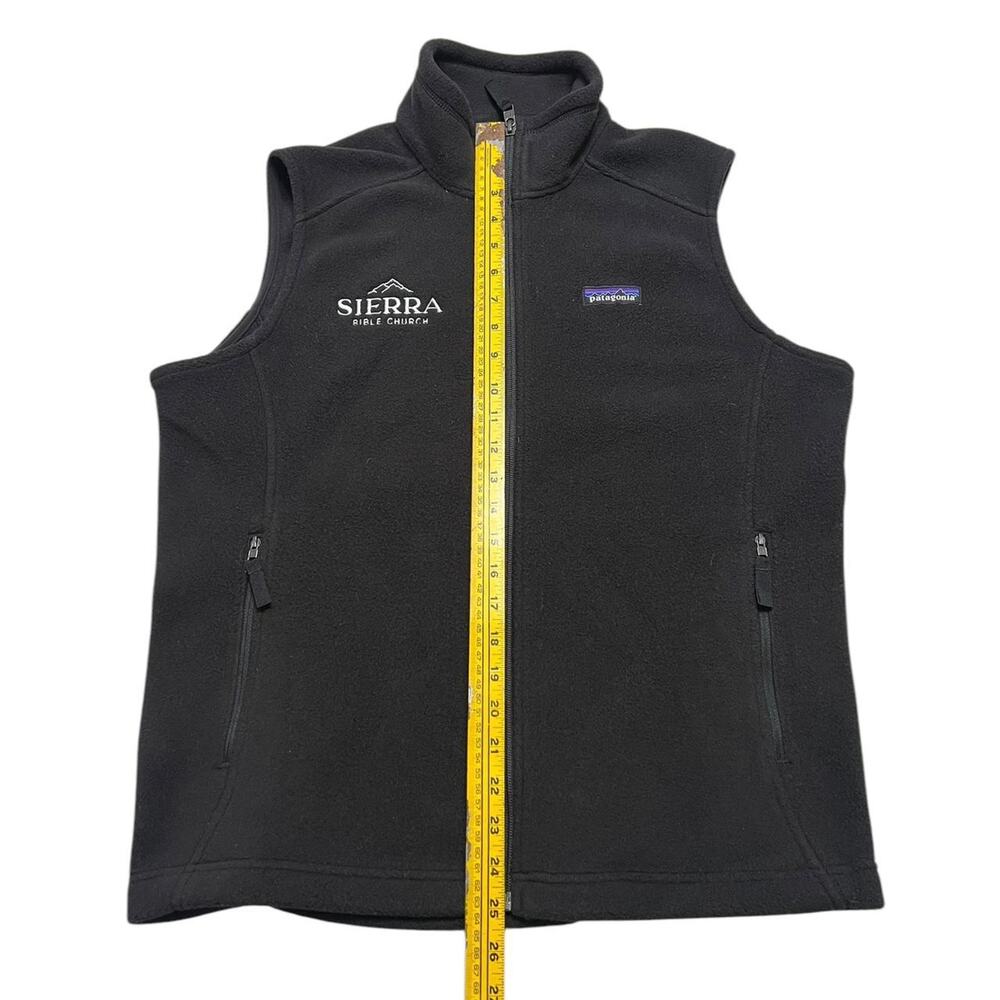 Patagonia Synchilla Fleece Vest Womens L Black Full Zip Sierra Church Logo - Picture 13 of 15